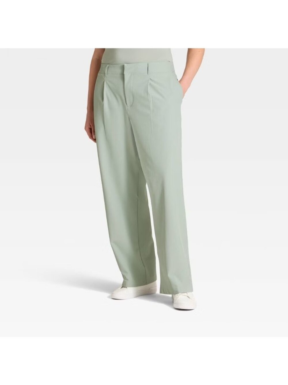 All In Motion Women's Light Sage Green High Rise Woven Trouser Pants -- Large - Picture 3 of 6